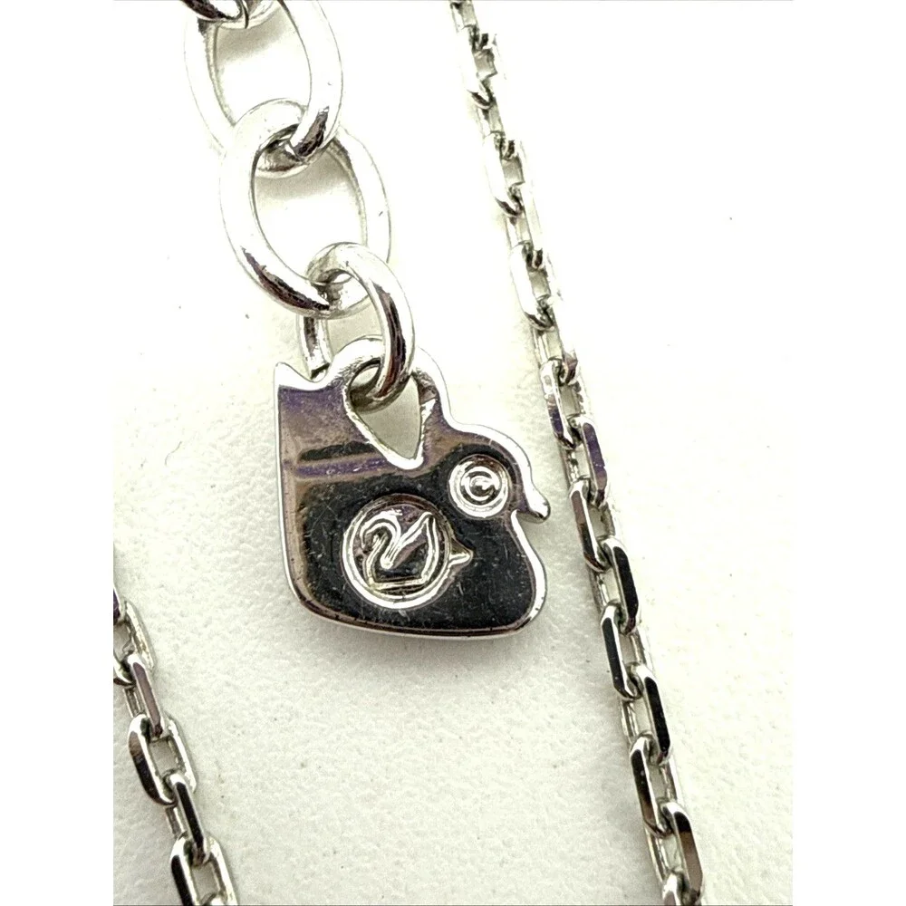 Swarovski Crystal Abstract Pendant Necklace Silver Rhodium Plated 15